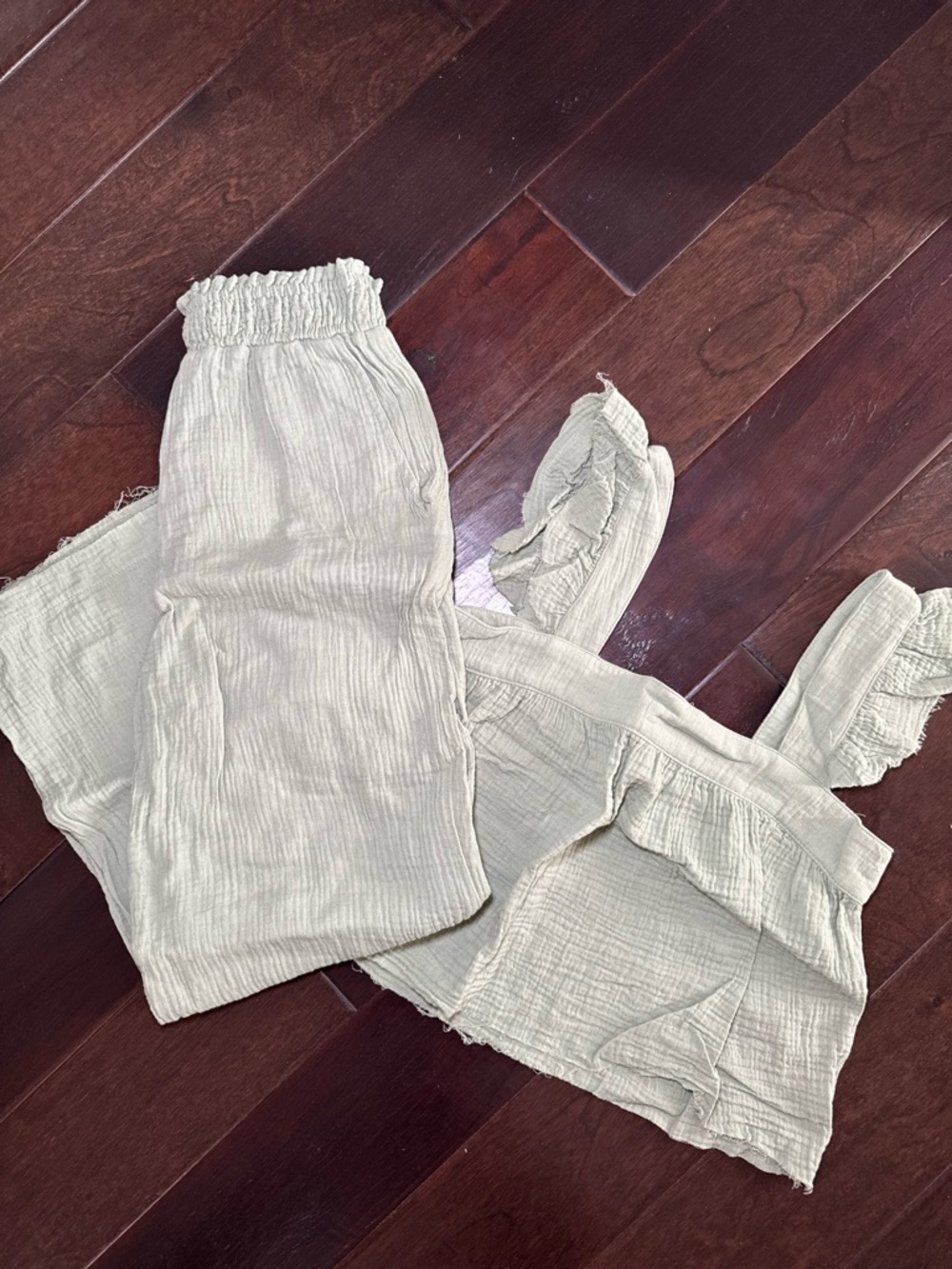 Sage green Ruffle Two-Piece Casual Set - Women